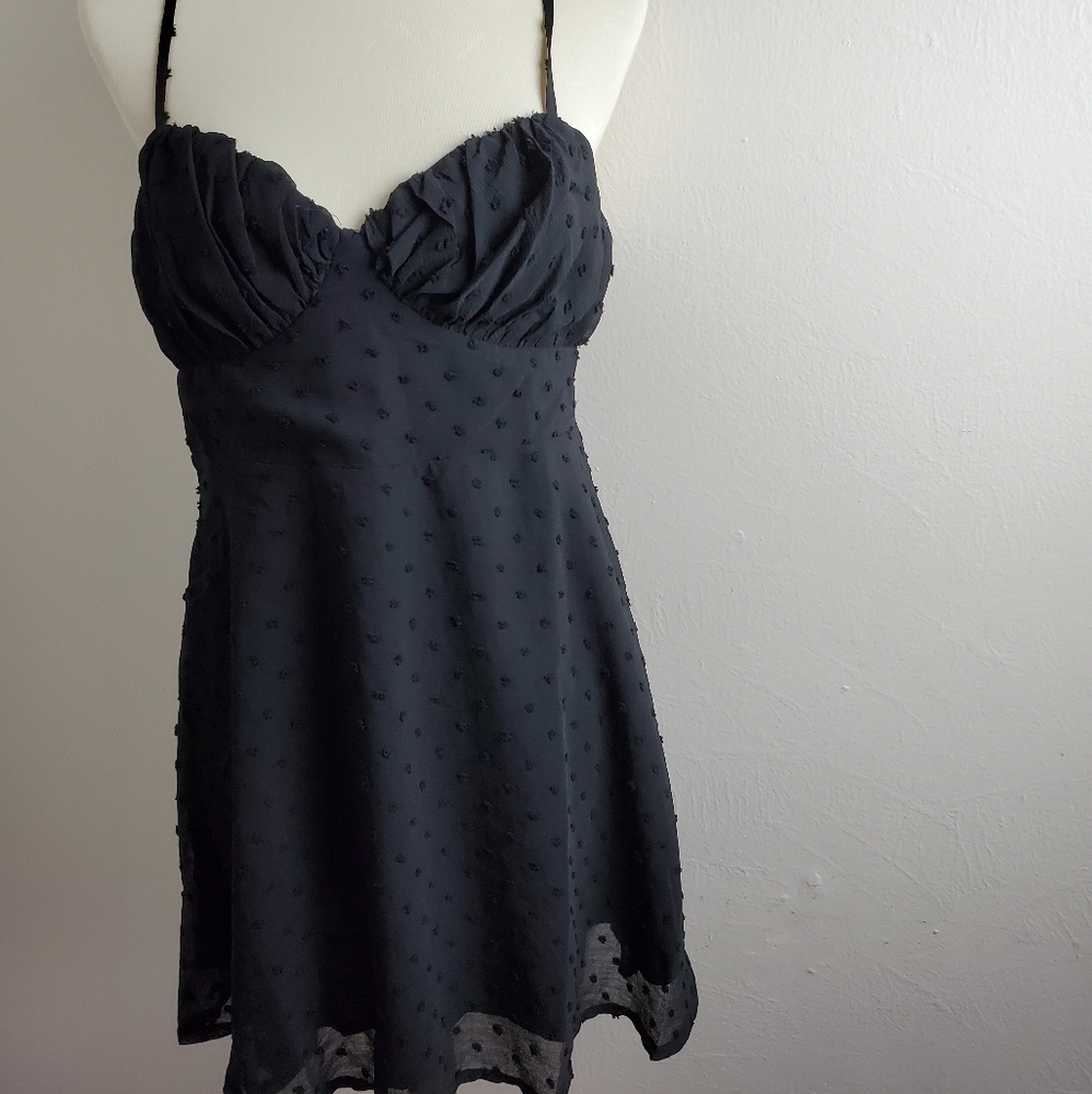 It's True Love Black Swiss Dot Mini Dress